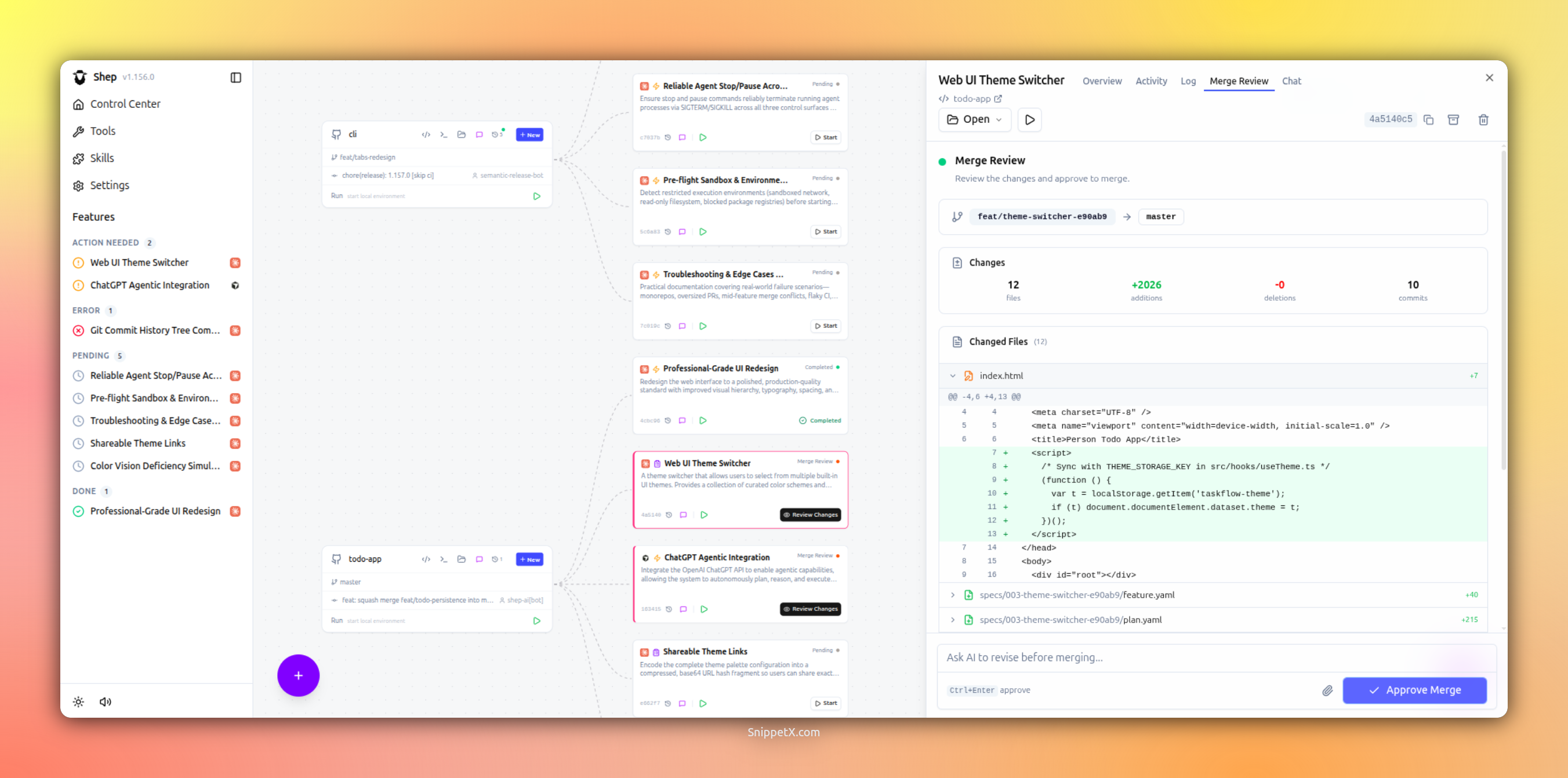 Reviewing a Shep-implemented change before merge